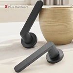 Zinc alloy black round doors locks handle
