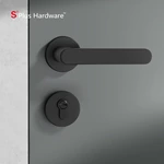Zinc alloy black round doors locks handle