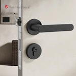 Zinc alloy black round doors locks handle