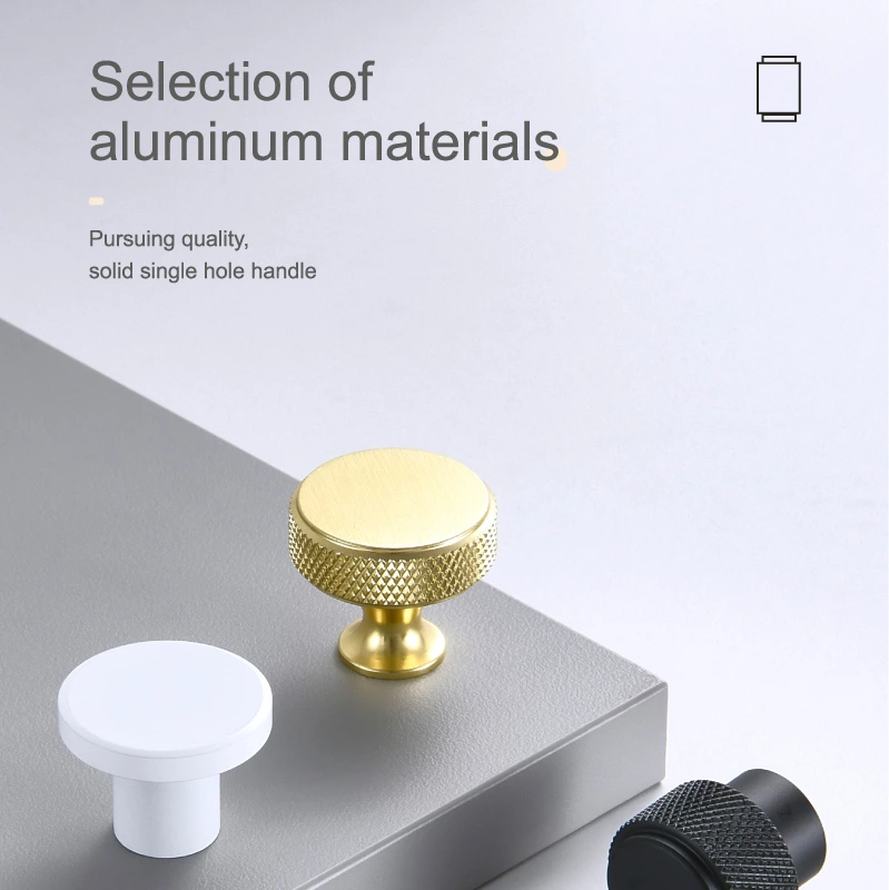 Fancy Aluminum Alloy Single Hole Cabinet Pull Handle Drawer Door Knob