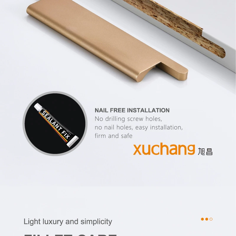 Long Aluminum Alloy Cabinet Handle Simple Design Pull Drawer Handle for Kitchen Dresser Bedroom Living Room Villa Use