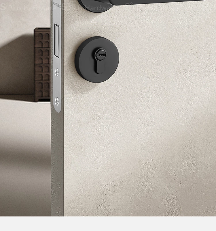 Zinc alloy black round doors locks handle