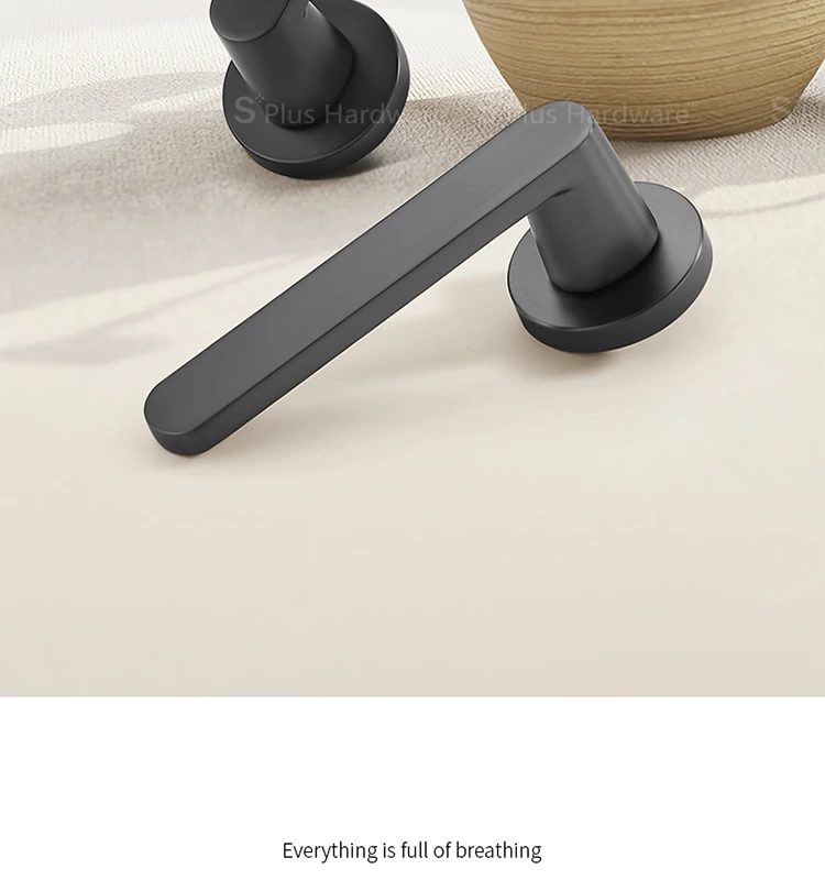 Zinc alloy black round doors locks handle
