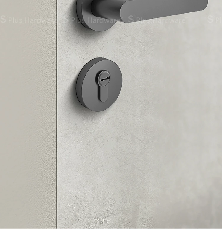 Zinc alloy black round doors locks handle