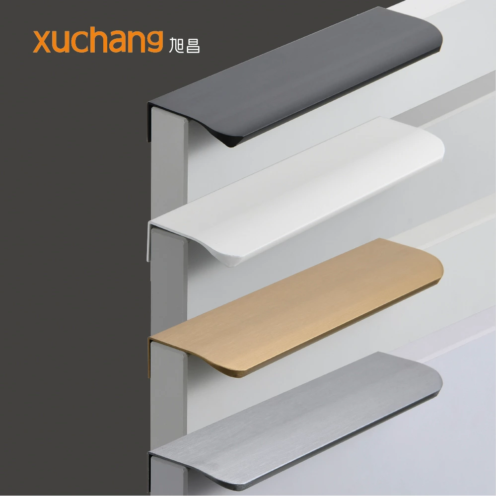 Modern Black Aluminum Furniture Pull Handles for Dresser Bedroom Office Kitchen Bathroom Hotel Living Room