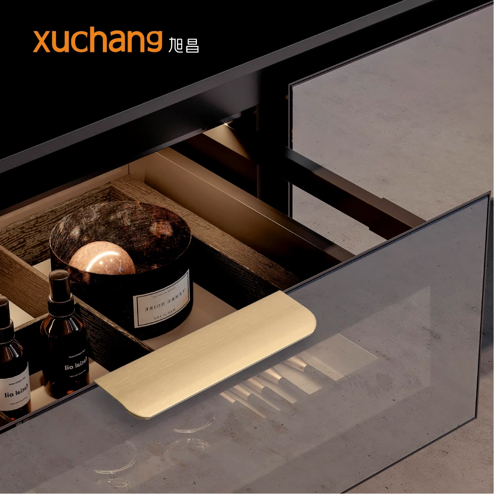 Modern Black Aluminum Furniture Pull Handles for Dresser Bedroom Office Kitchen Bathroom Hotel Living Room