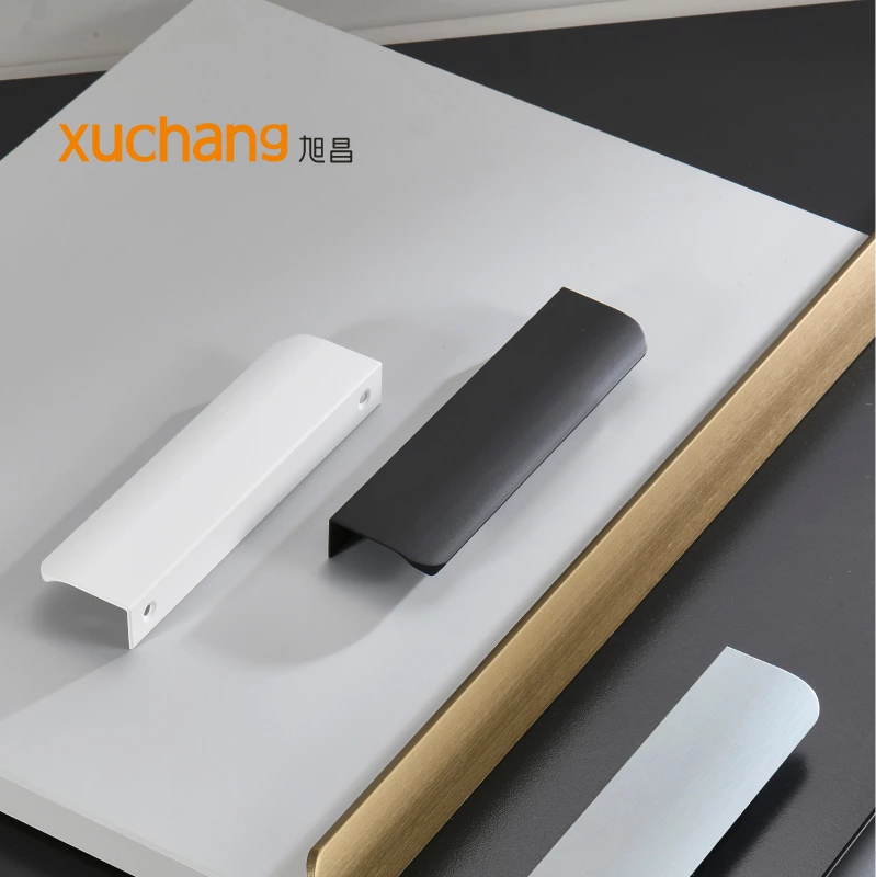 Modern Black Aluminum Furniture Pull Handles for Dresser Bedroom Office Kitchen Bathroom Hotel Living Room