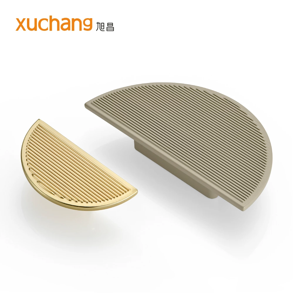 Custom 150mm Champagne Half Moon Cabinet Handles Golden Color Handle For Cabinet