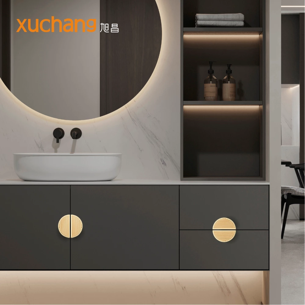 Custom 150mm Champagne Half Moon Cabinet Handles Golden Color Handle For Cabinet