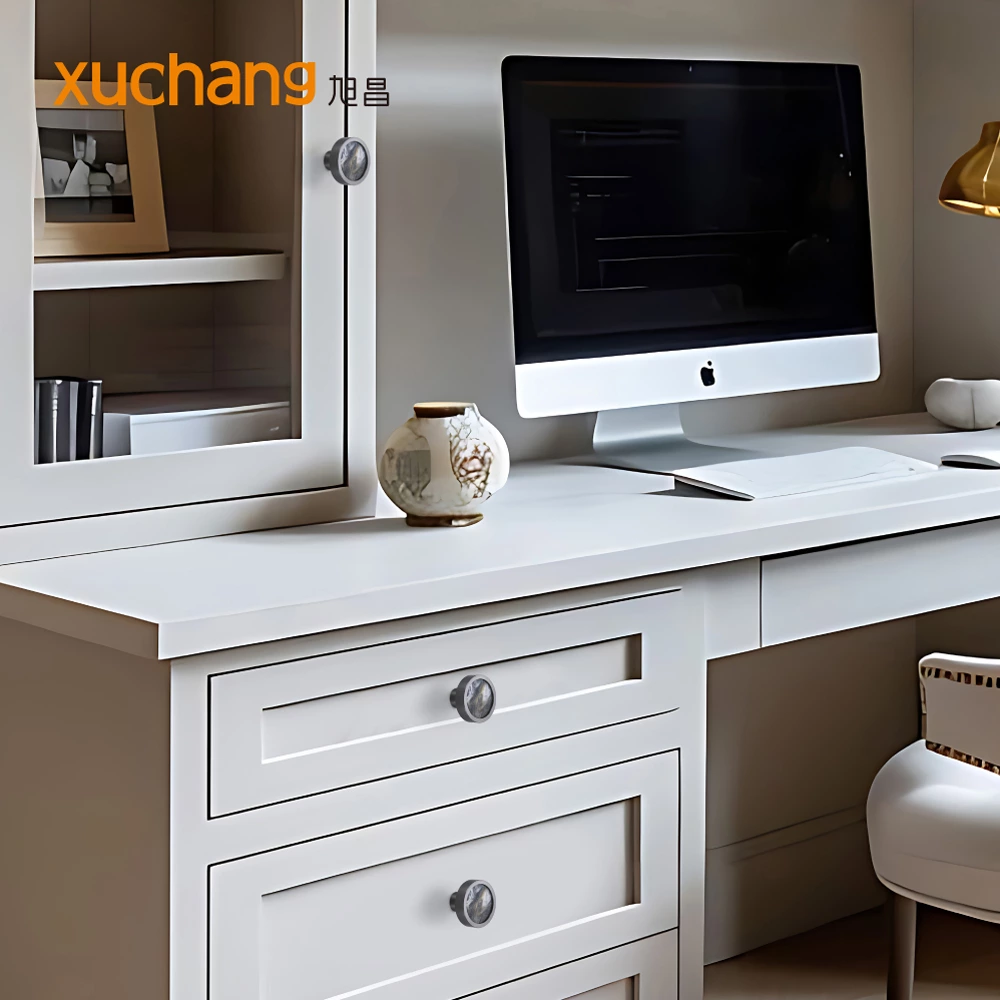 Multi-color Aluminum Alloy Cabinet Knobs With Decorative Inserts