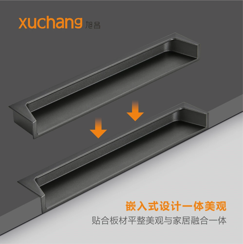 Customized Concealed Invisible Door Handles for Metal Decorative Furniture Zinc Cabinet Cupboard Drawer Kitchen Bedroom Dresser