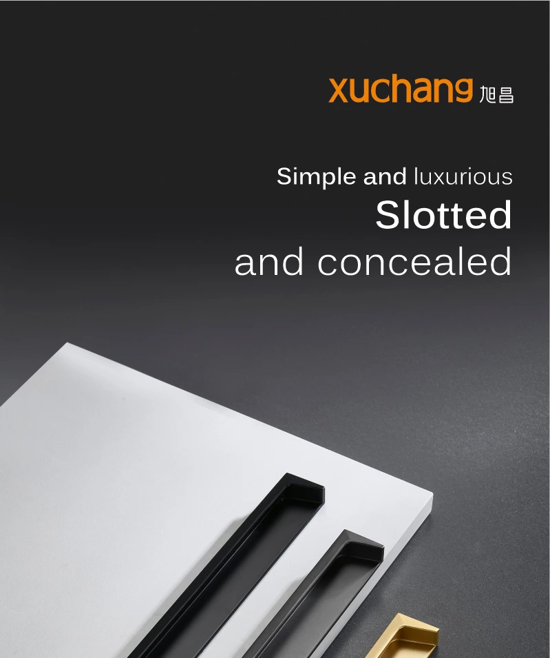 Customized Concealed Invisible Door Handles for Metal Decorative Furniture Zinc Cabinet Cupboard Drawer Kitchen Bedroom Dresser