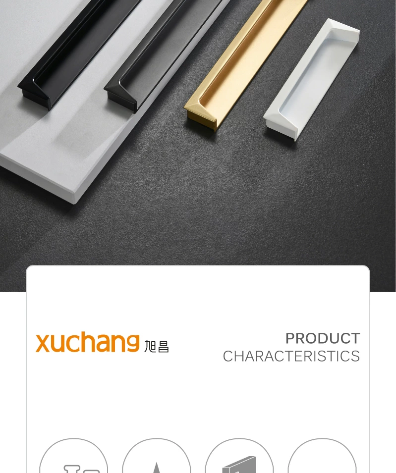 Customized Concealed Invisible Door Handles for Metal Decorative Furniture Zinc Cabinet Cupboard Drawer Kitchen Bedroom Dresser