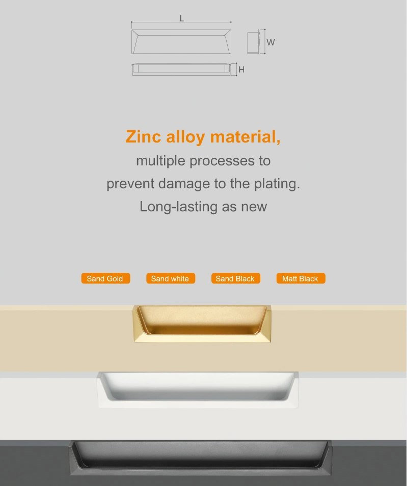 Customized Concealed Invisible Door Handles for Metal Decorative Furniture Zinc Cabinet Cupboard Drawer Kitchen Bedroom Dresser