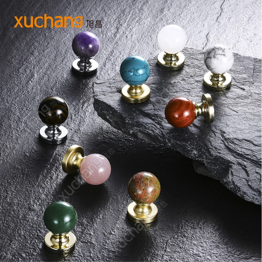 Modern Color Options Knobs For Wardrobe Furniture Zinc Alloy Raw Stone Kitchen Cabinet Furniture Handles & Knobs
