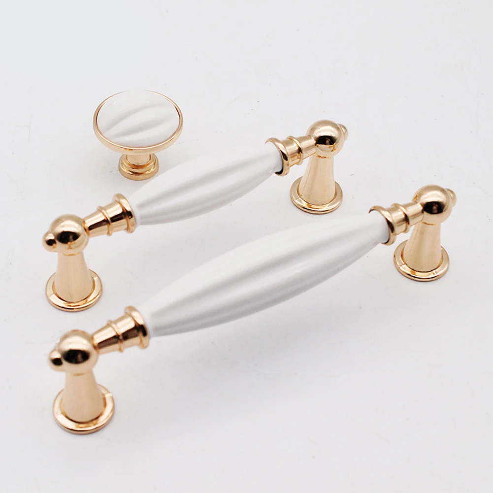 Classic Zinc Porcelain Ceramic 128mm Cabinet Handle for Kitchen Bedroom Bathroom Living Room Wardrobe & Dresser Door