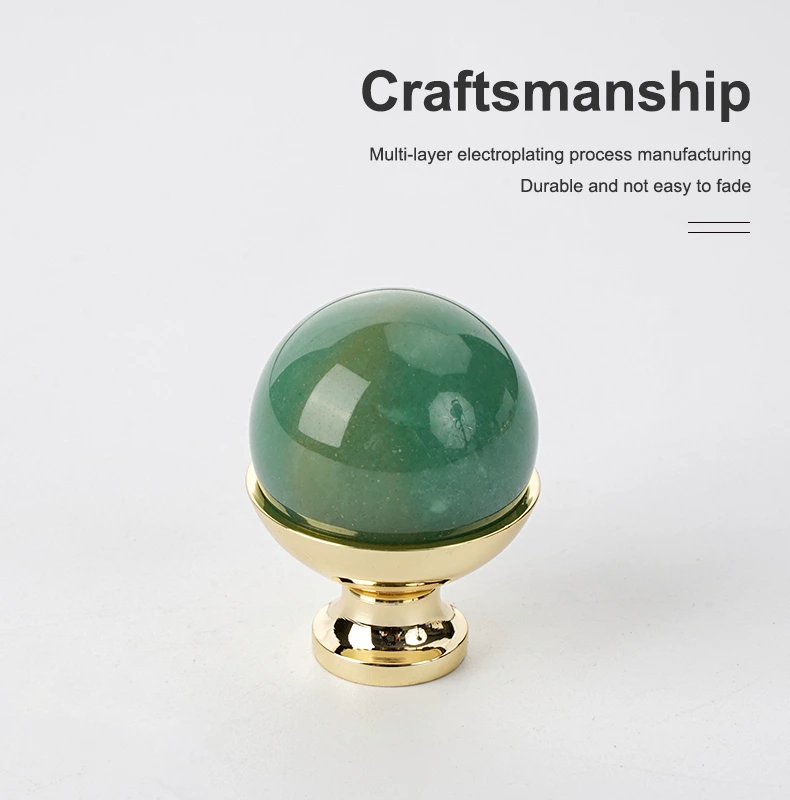 Modern 25mm Round Stone Ball Crystal Cabinet Drawer Hardware Knob Pulls New Natural for Kitchen Dresser Bedroom Bathroom