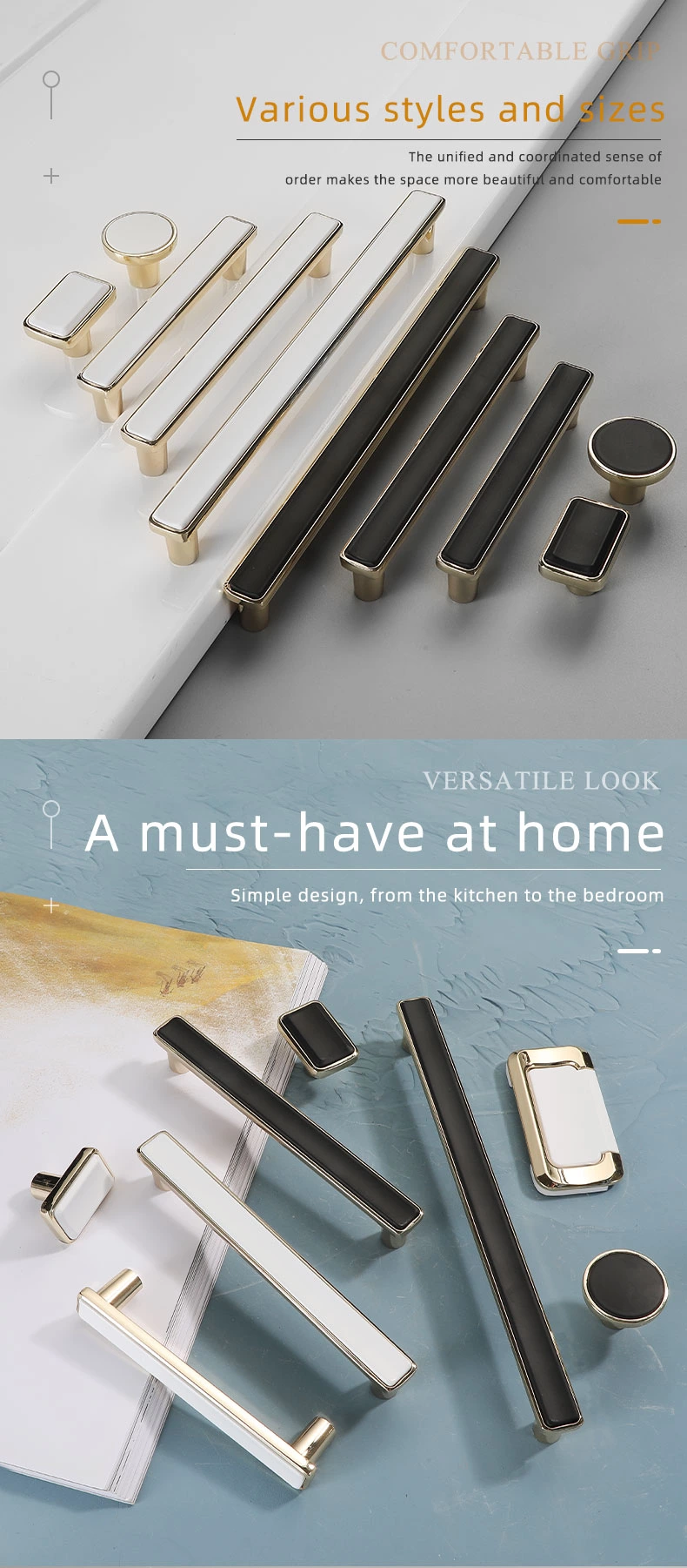 Custom Modern Luxury Invisible Zinc Furniture Cabinet Pull Handles for Bedroom Dressers Cupboard Handle