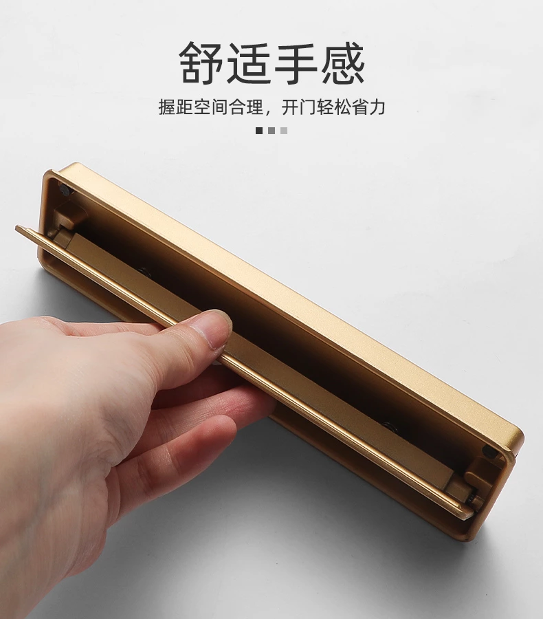 Fancy Minimalist Furniture Hardware Square Box Handle, Zinc Alloy Reversible Concealed Cabinet Door Handle