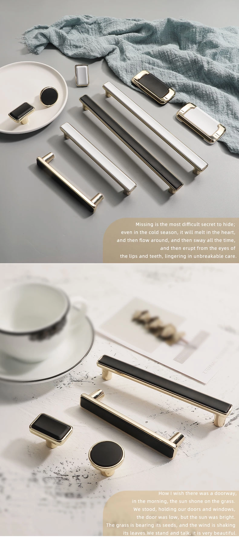 Custom Modern Luxury Invisible Zinc Furniture Cabinet Pull Handles for Bedroom Dressers Cupboard Handle