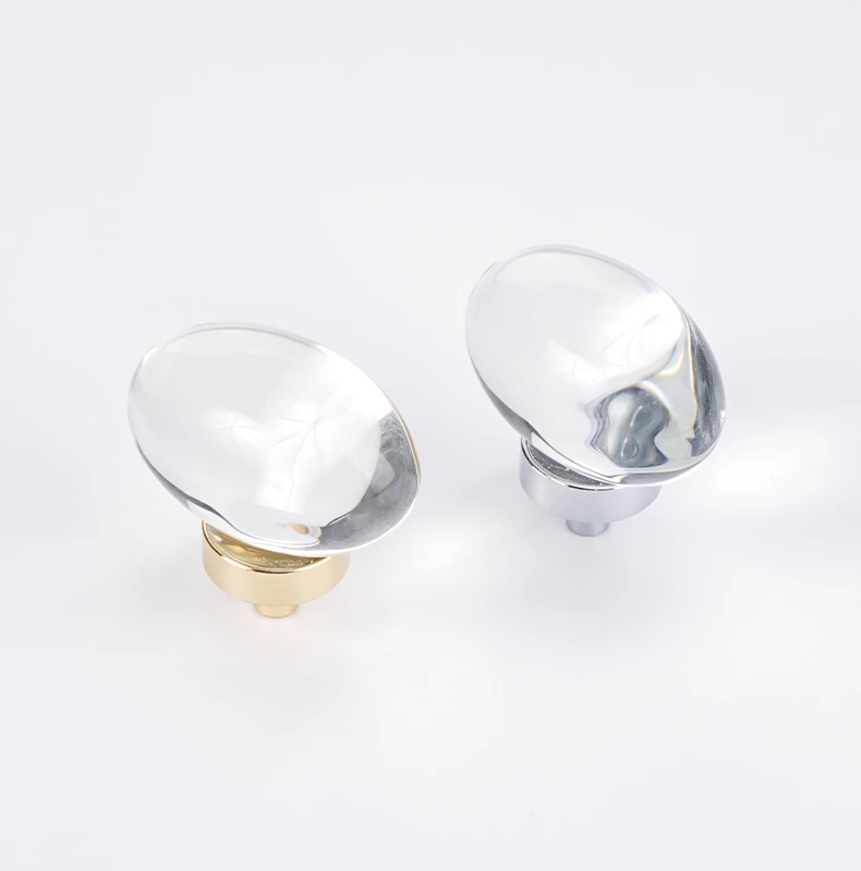 Flat High Quality Brass Crystal Knob Classic Hardware Cabinet Handles