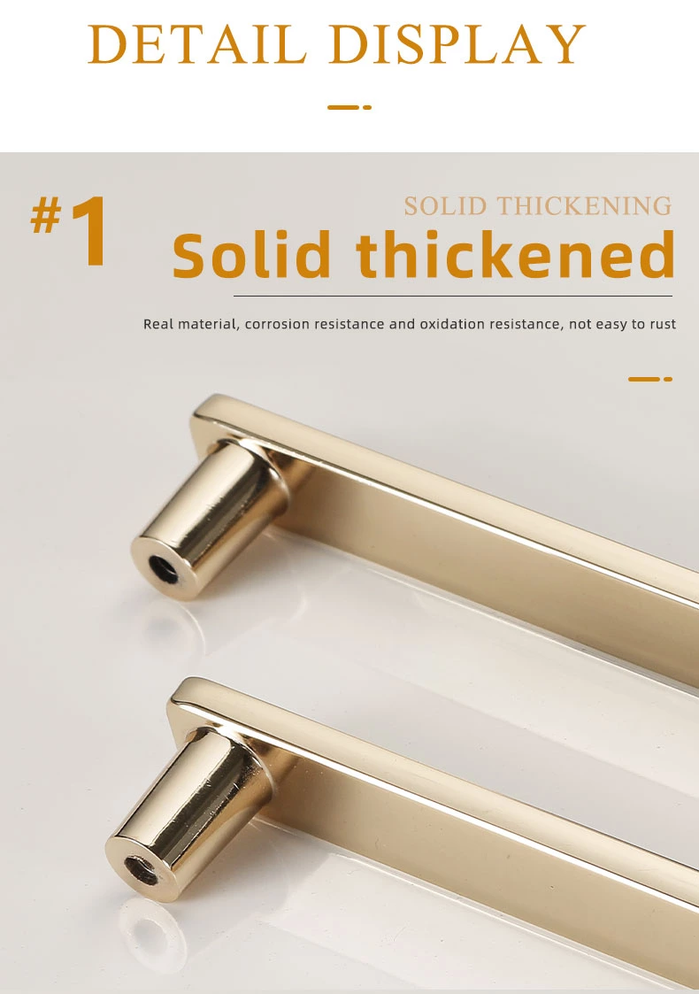 Custom Modern Luxury Invisible Zinc Furniture Cabinet Pull Handles for Bedroom Dressers Cupboard Handle