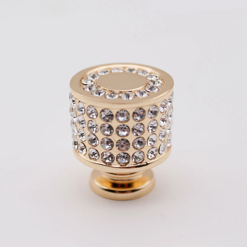 Modern Crystal Knobs Zinc Alloy Cabinet Handles Flat Drawer Pulls Classic Furniture Hardware for Dresser Wardrobe Kitchen