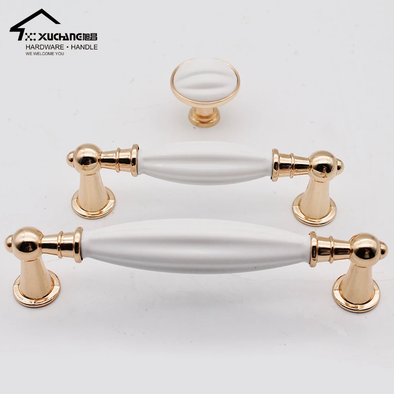 Classic Zinc Porcelain Ceramic 128mm Cabinet Handle for Kitchen Bedroom Bathroom Living Room Wardrobe & Dresser Door