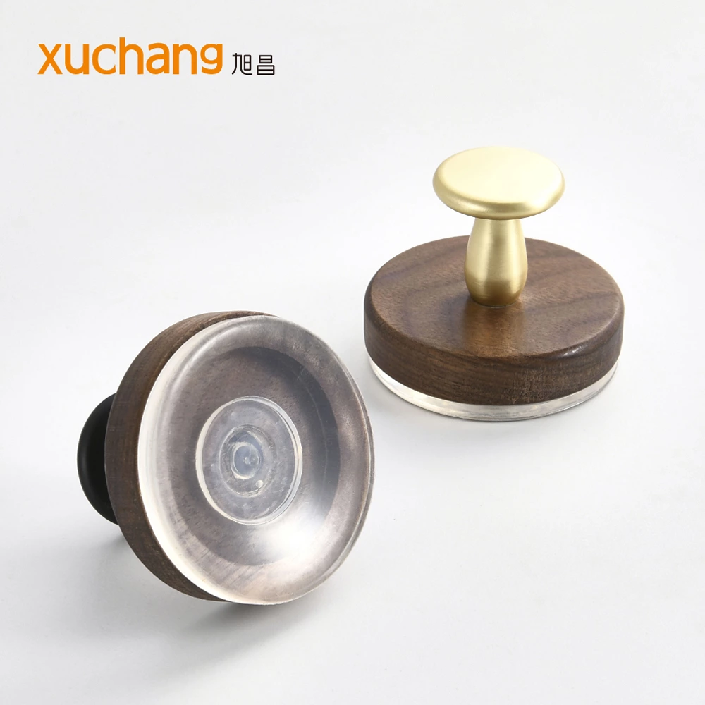 No Drill Walnut Suction Hooks - Adhesive Bathroom Kitchen Door Back Hangers for Hat Coat Organizer