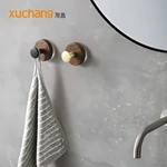 No Drill Walnut Suction Hooks - Adhesive Bathroom Kitchen Door Back Hangers for Hat Coat Organizer