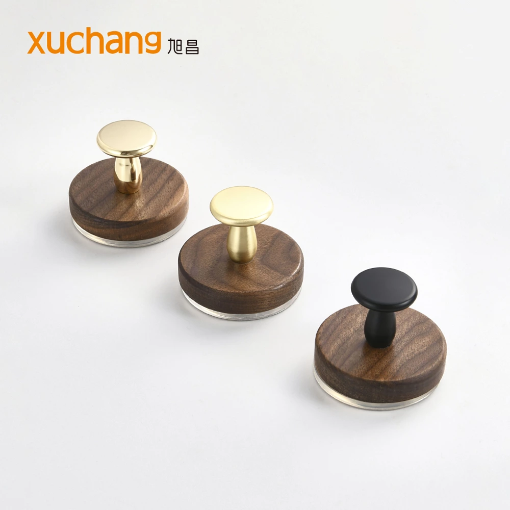 No Drill Walnut Suction Hooks - Adhesive Bathroom Kitchen Door Back Hangers for Hat Coat Organizer
