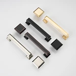 Luxury Zinc Alloy Cabinet Pull Hardware Minimalist  Drawer Matte Black for Kitchen Bedroom Furniture Cupboard Handle