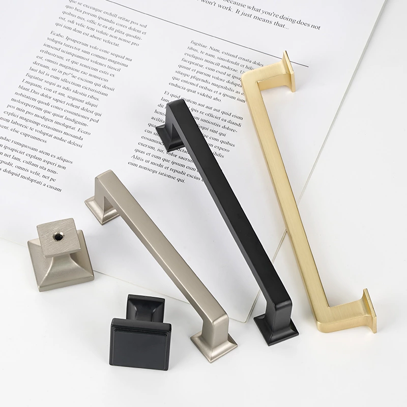 Zinc Alloy Drawer Handle Pulls for Cabinets Black Furniture Hardware for Dressers Bedrooms Warehouses Living Rooms-Xuchang