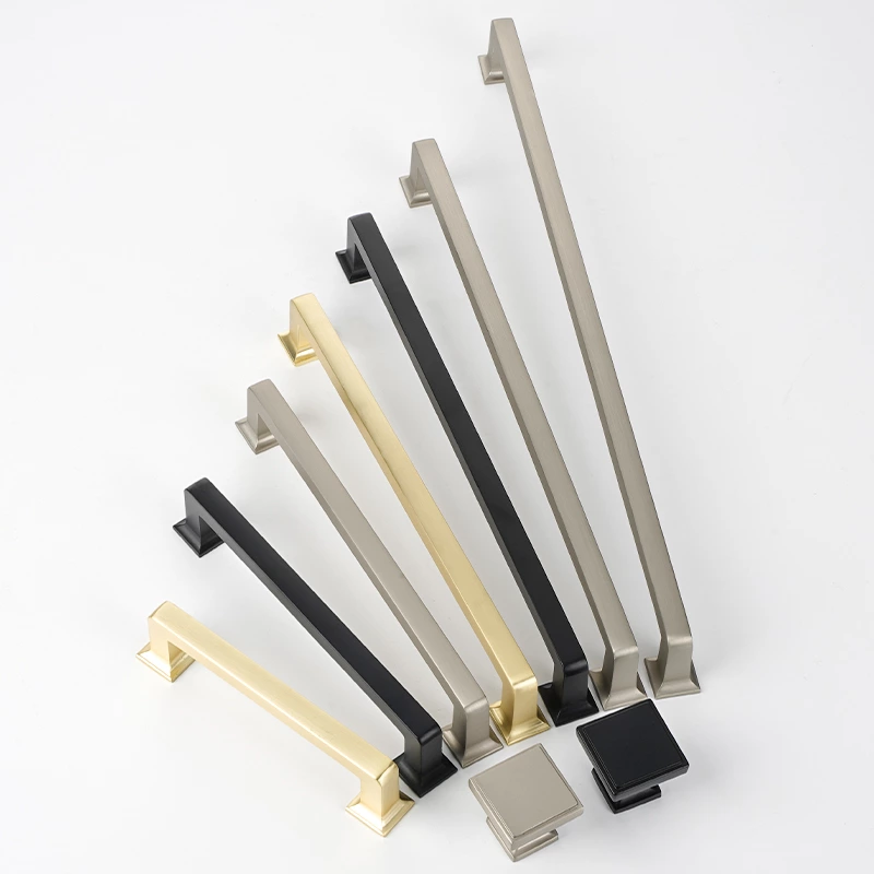 Zinc Alloy Drawer Handle Pulls for Cabinets Black Furniture Hardware for Dressers Bedrooms Warehouses Living Rooms-Xuchang