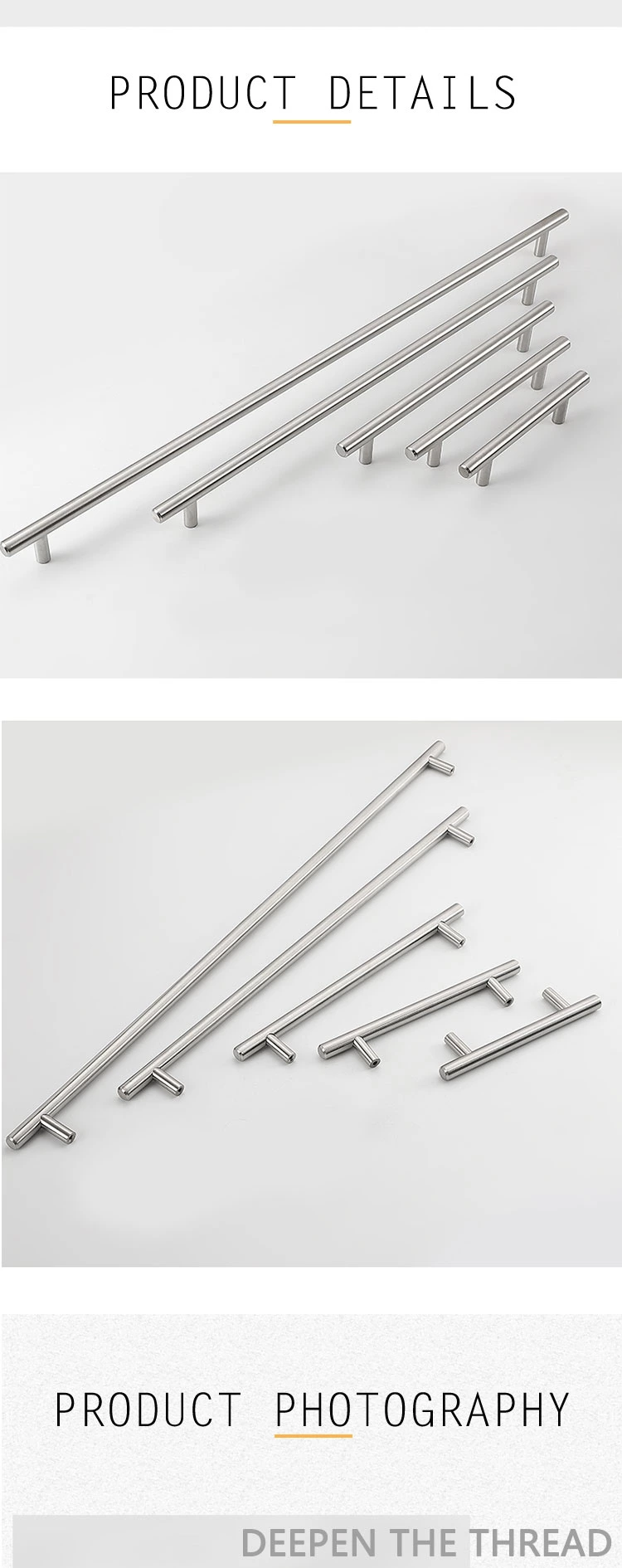 High Quality Stainless Steel Cabinet T Bar Kitchen Living Room Drawer Handles for Furniture Handle