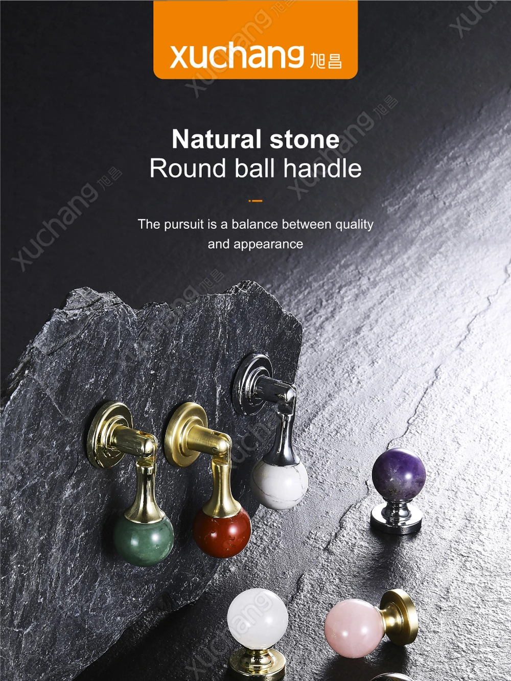 New Arrival Zinc Alloy and Original Stone Furniture Handles in Multiple Colors and Styles