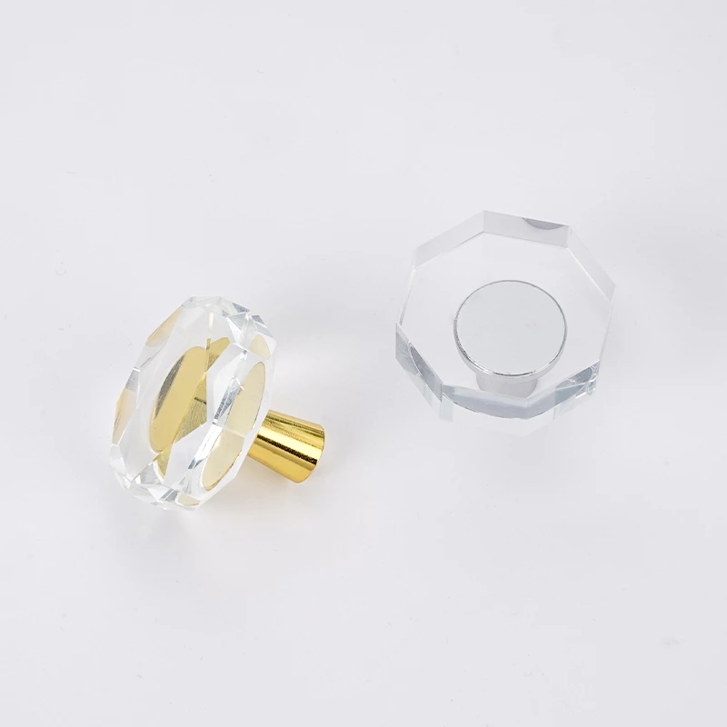 Flat High Quality Brass Crystal Knob Classic Hardware Cabinet Handles