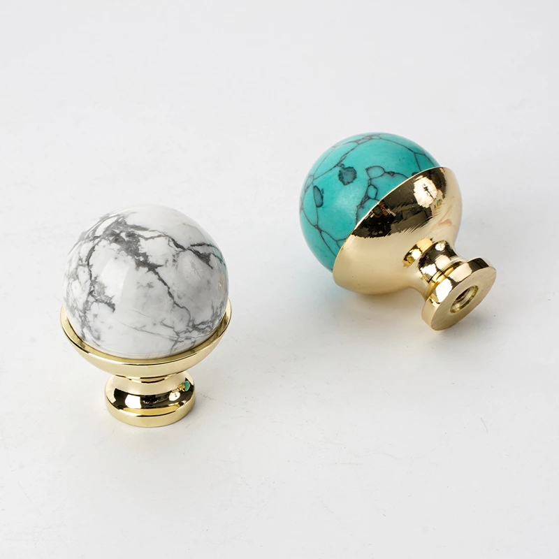 Modern 25mm Round Stone Ball Crystal Cabinet Drawer Hardware Knob Pulls New Natural for Kitchen Dresser Bedroom Bathroom