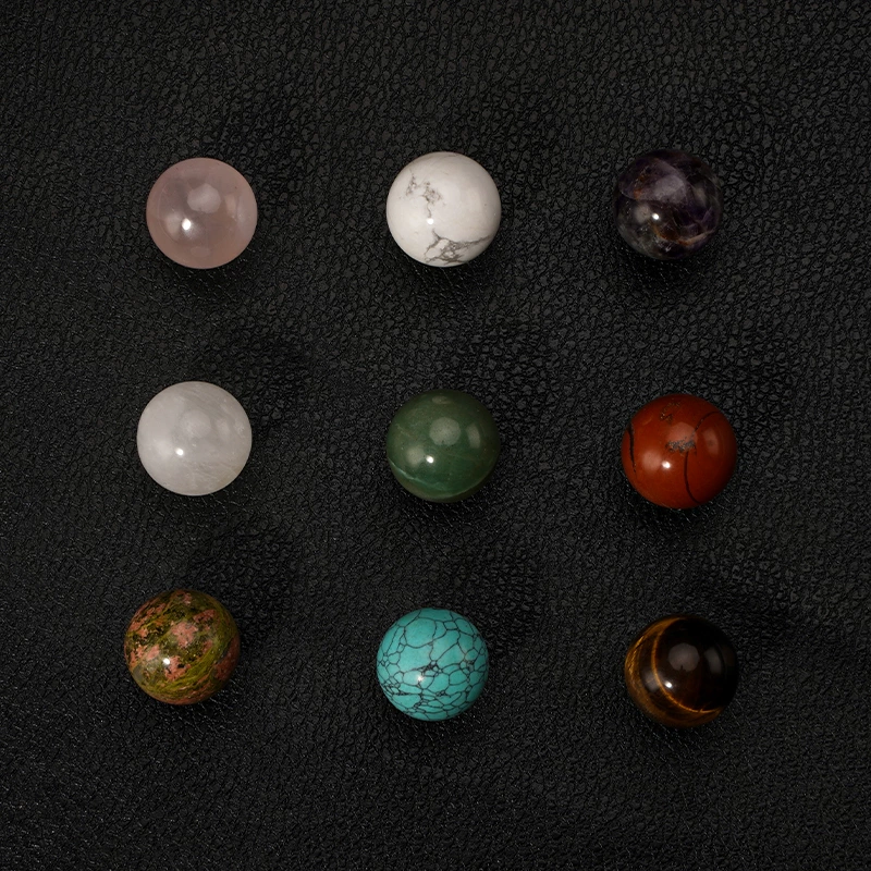 Modern 25mm Round Stone Ball Crystal Cabinet Drawer Hardware Knob Pulls New Natural for Kitchen Dresser Bedroom Bathroom