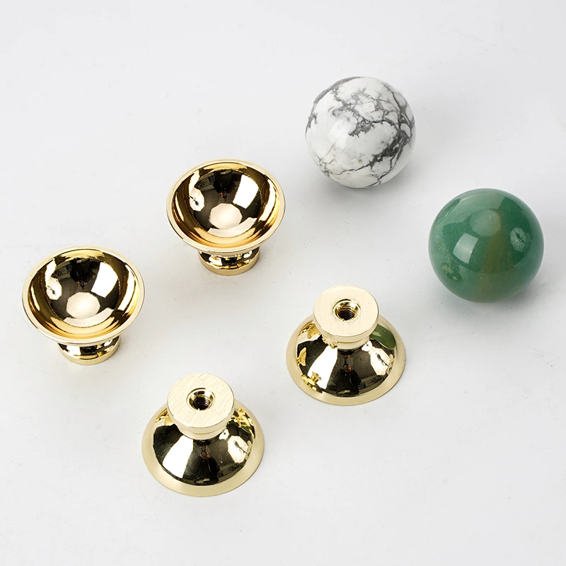 Modern 25mm Round Stone Ball Crystal Cabinet Drawer Hardware Knob Pulls New Natural for Kitchen Dresser Bedroom Bathroom