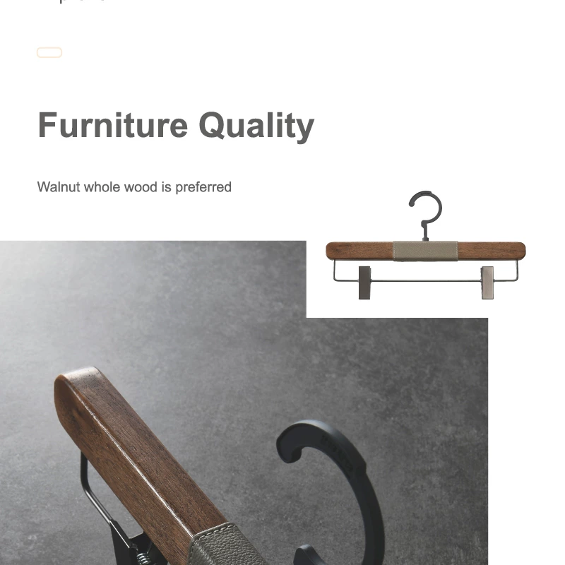 Supplier Wholesale Walnut Wooden Hanger Suit Hangers for Clothes Custom Solid Wood Hangers for Clothing