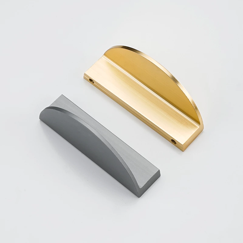 Simple Gold Nodic Style Half Moon Aluminum Drawer Pulls Curved Cabinet Handles for Kitchen Furniture & Bathroom New Design