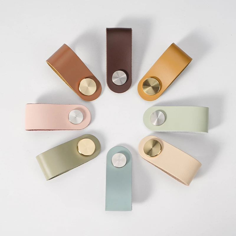 Xuchang Factory Leather Furniture Single Hole Pull Handles for Cabinets Cupboards Dresser Bedroom/Bathroom Drawer Pulls Kitchen