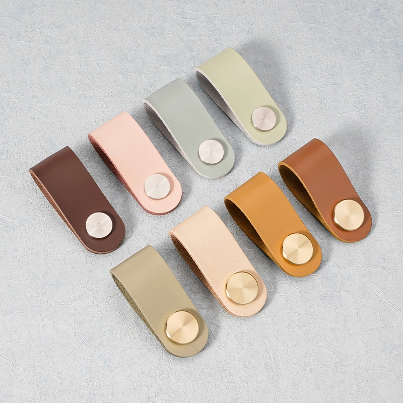 Xuchang Factory Leather Furniture Single Hole Pull Handles for Cabinets Cupboards Dresser Bedroom/Bathroom Drawer Pulls Kitchen
