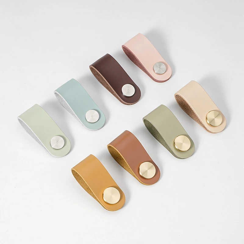 Xuchang Factory Leather Furniture Single Hole Pull Handles for Cabinets Cupboards Dresser Bedroom/Bathroom Drawer Pulls Kitchen