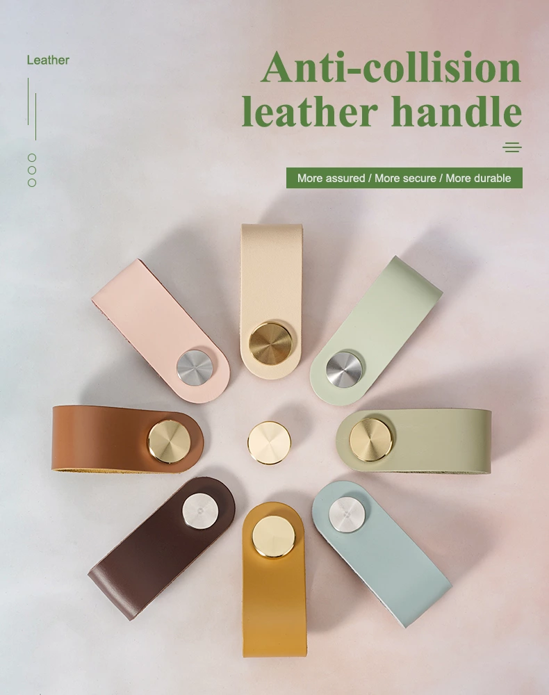 Xuchang Factory Leather Furniture Single Hole Pull Handles for Cabinets Cupboards Dresser Bedroom/Bathroom Drawer Pulls Kitchen