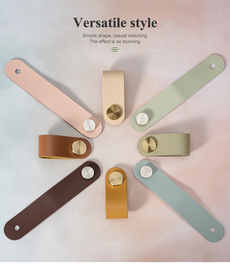 Xuchang Factory Leather Furniture Single Hole Pull Handles for Cabinets Cupboards Dresser Bedroom/Bathroom Drawer Pulls Kitchen