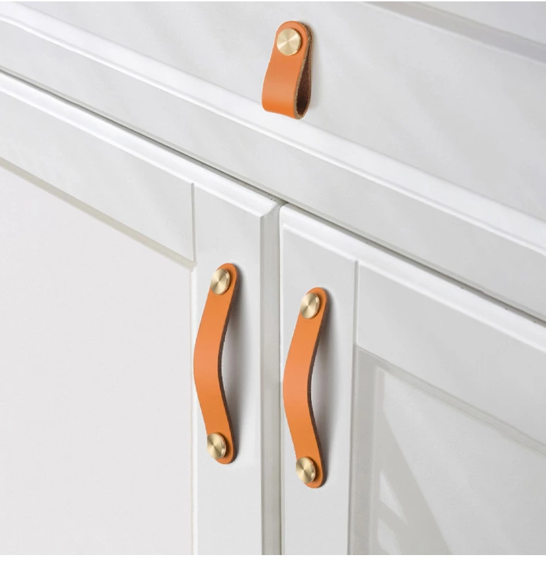 Xuchang Factory Leather Furniture Single Hole Pull Handles for Cabinets Cupboards Dresser Bedroom/Bathroom Drawer Pulls Kitchen