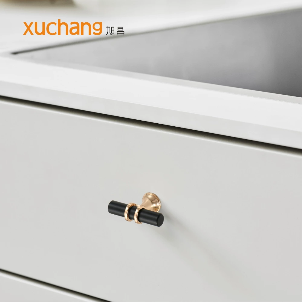 High Quality Gold & Black Aluminum Alloy Pull Handles for Furniture for Cabinets Dressers & Kitchen Use