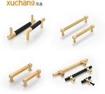 High Quality Gold & Black Aluminum Alloy Pull Handles for Furniture for Cabinets Dressers & Kitchen Use
